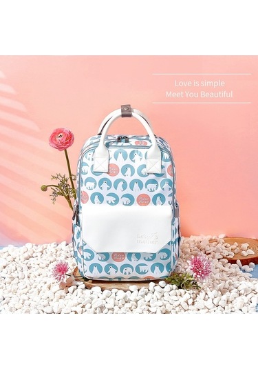 Novahub Moveevo Insular Çok Fonksiyonlu Bebek Bezi Çantası, Outdoor Su Geçirmez, Geniş Kapasite, Puset Askılı, 3 Termal Biberon Cebi Çok Renkli