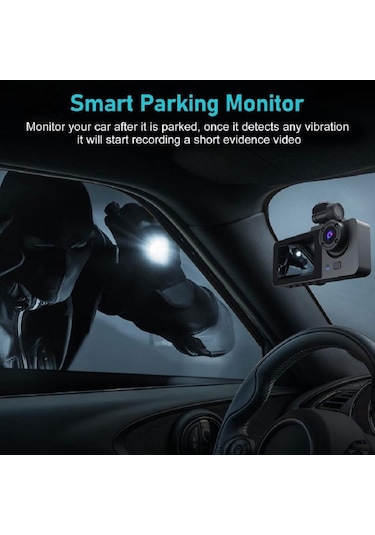 2 İnç 3 Kameralı 1080p Yol Kayıt Araç Kamerası Araç Kamera