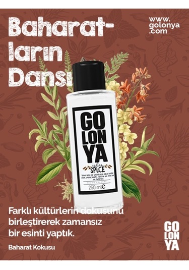 Golonya Baharat Kokulu Cam Şişe Kolonya 250 ML
