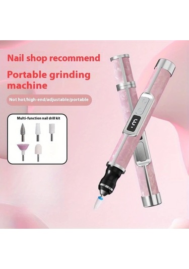 Willowhaven Mavi Kolay Paket Profesyonel Tırnak Taşlama Cilalama Kalemi 5 Başlık Kablosuz 3 Hız Usb C Şarj Ev Salon Manikür Pedikür