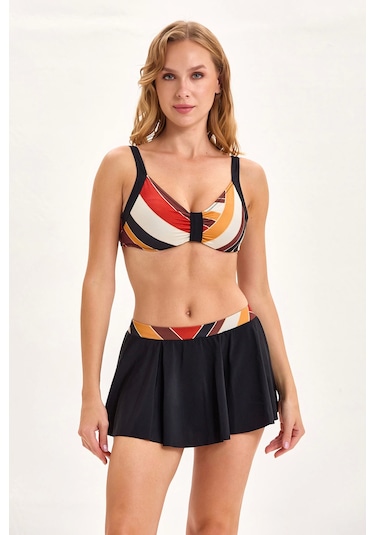 Lenaca Argento 1286-2064 Etekli Bikini Takımı Desenli