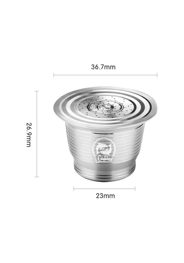 Yuntech01 304 Çelik Kahve Kapsülü Seti - Nespresso Uyumlu Yuvarlak Delik + Kaşık + Fırça + Toz Basma Çemberi Diğer