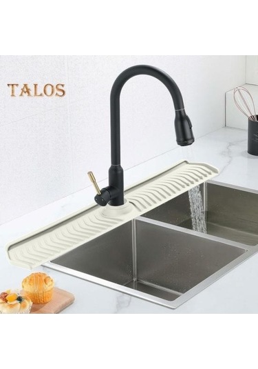 Novahub Siyah Silikon Lavabo Bataryası Drenaj Pedi, Kolay Kurulum, Mutfak İçin Uygun, Damlama Tutucu Tepsisi Siyah