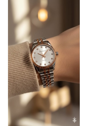 Ferrucci Kadın Kol Saati Gümüş Renk, Gümüş Kadran - Fc03598m.06, 2 Yıl Garantili Altın - Gümüş