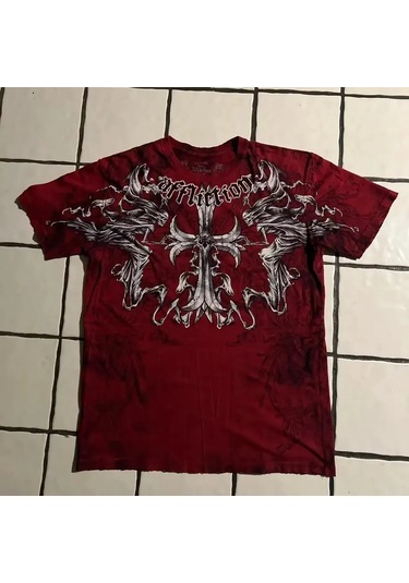 Snapbuy Büyük Grunge Kanatlı Erkek Kısa Kollu Pamuk T Gömlekblack Black