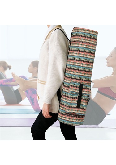 Sones Baskılı Yoga Omuz Sırt Çantası Kalınlaştırılmış Yoga Mat Çantası Spor Salonu Çantası Sıcak Renk