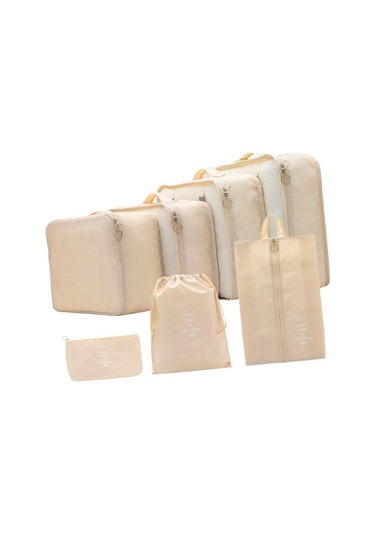 Electric Taşınabilir Seyahat Kozmetik Organizatör Seti 7 Parça Haki Haki