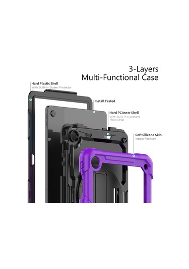 Butu Lenovo Uyumlu Tab M10 Plus 3. Nesil / Xiaoxin Pad 2022 10.6 İnç 125fu / 128fu Sili Koruyucu Kılıf Omuz Tablet Kılıfı 47664559