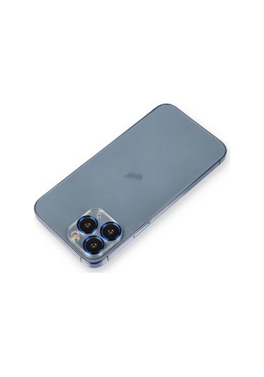 Mey İthalat Apple Uyumlu iPhone 11 Pro Max Metal Kamera Lens Koruma Cam - Mavi