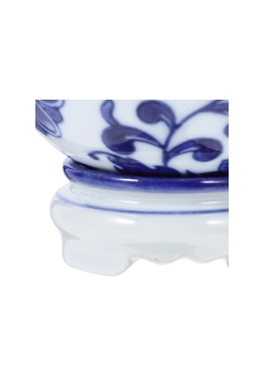 Pazly Şık Mavi-beyaz Porselen Top Dekor - Minimal Tasarım Ev & Ofis Süsü