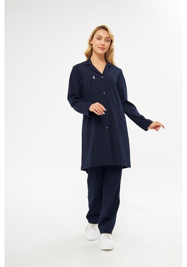 Alpaka Hastane Bayan Lacivert Önlük