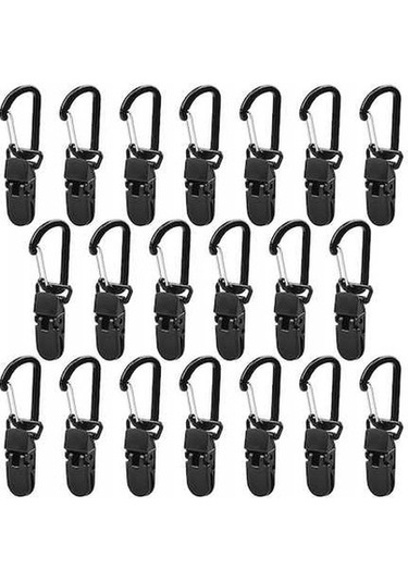 Pazly 20 Adet Tarp Tent Clips Çadır Snap Askı Kamp Kelepçesi Karabina İle Sıkı Kilitleme Dış Mekan Bahçe Tarım Çok Renkli
