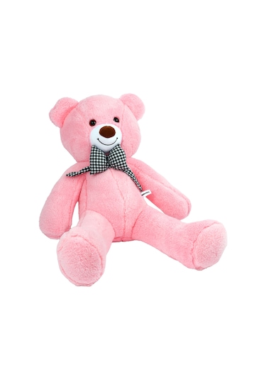 80 Cm Büyük Boy Yumuşak Papyonlu Oyuncak Ayıcık Pembe