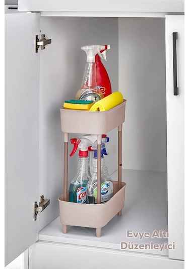 Porsima 1130 İki Katlı Çok Amaçlı Düzenleyici Raf Cappuccino