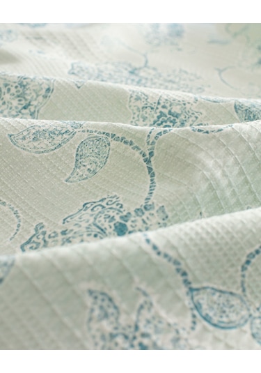 Berne Tek Kişilik Pamuklu Ecocell Baskılı Pike Takımı - Mint Yeşili 8684427025321 Yeşil