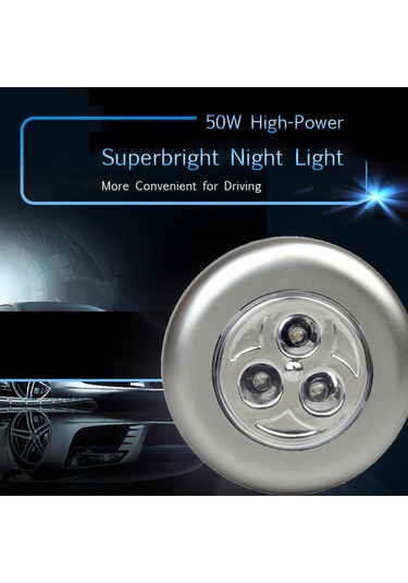 Folinda Araba Bagaj Işığı 3 Led'li Dokunmatik Okuma Lambası Abs Malzeme Beyaz Işık Pil Dahil Değil Diğer