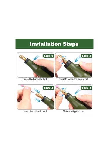 Suofeng 5 Hız Ayarlı Mini Döner Alet Seti - 34 Aksesuarlı Çok Amaçlı El Aleti, Gravür, Zımpara, Parlatma, Oyma İçin