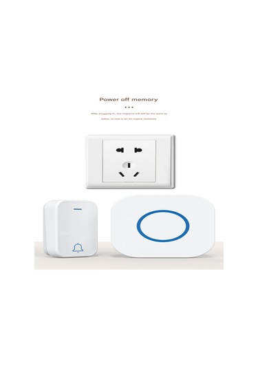 Moveevo Ev İçin Kablosuz Zil, 350m Uzak Mesafe, 4 Ses Seviyesi, 38 Müzik, Ip44 Su Geçirmez, Avrupa Standartı 1 Verici + 1 Alıcı