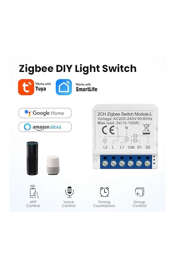 Tuya 2ch Zigbee Anahtar 2 Kanal Zigbee Röle