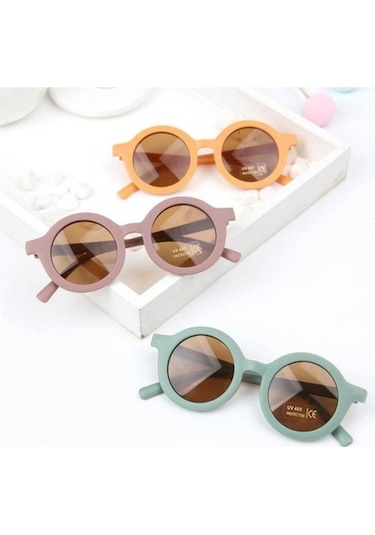 Trendooze Yuvarlak Yeni Ultraviyole Retro Renk Pembe Moda Kolaylık İçin Güneş Gözlük Gözlük Gözlüğü Düz Dayanıklı Çocuklar Çocuk Bebek Oe Pembe