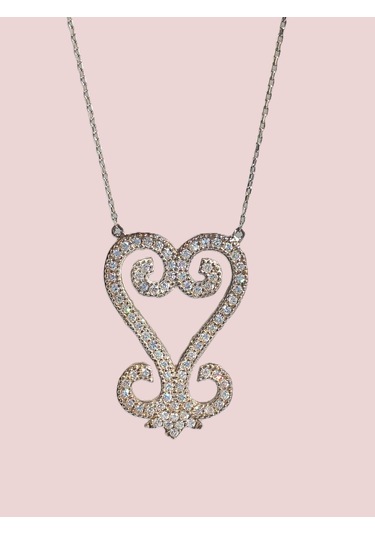 925 Ayar Gümüş Sankofa Tasarım Gold Işıltılı Kadın Kolye Doğum Günü Hediye Gümüş