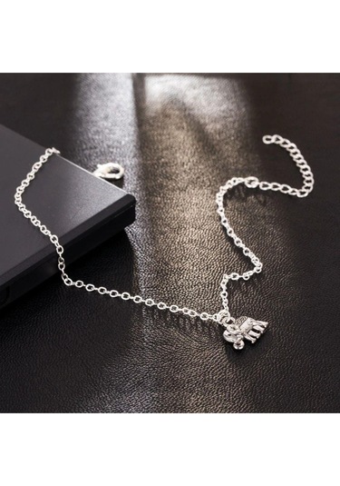 Brezza Lusso Jewelry Gümüş Kaplama Fil Figürlü Bayan Ayak Halhal Gümüş