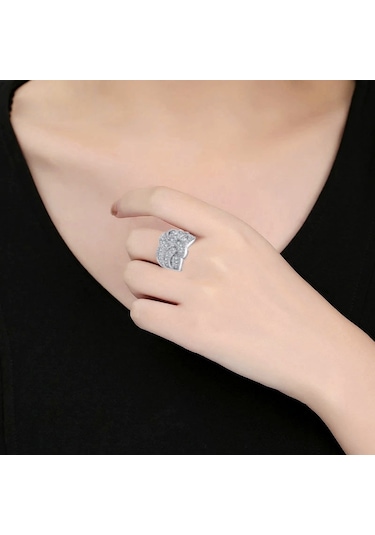 Sones Kadın Moda Lüks Zirkon Taşlı Yüzükler, Yüzük Boyutu: 6 Çok Renkli