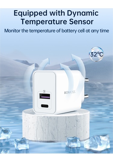 Maiyame Romoss Ac30t Beyaz Seyahat Şarj Cihazı - Hafif, Kompakt Ve Güçlü, Soket İçeren Dışarıda Kullanıma Uygun