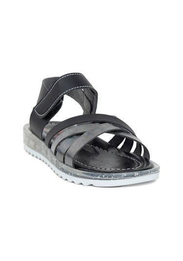 Minican Şa P K 011 Patik Kız Çocuk Düz Sandalet Siyah Siyah