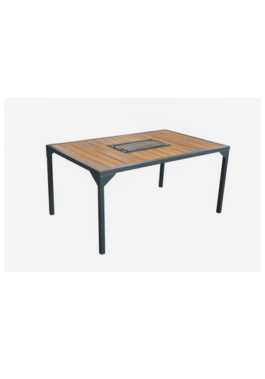 Bahçe Tipi İroko Ahşap Mangallı Masa Ahşap