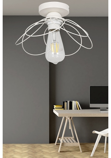 Begüsa Mango Tekli Beyaz Tavan Montaj Avize Beyaz