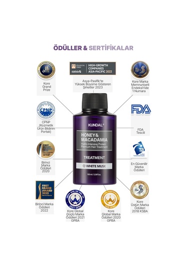 Yoğun Nemlendirici Ve Besleyici Saç Kremi Kundal Honey& Macadamia Protein Treatment 100ml White Musk