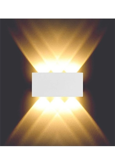 Uranüs Amber Işık Ledli Dekoratif Işık Süzmeli Iç Dış Mekan Bahçe Balkon Teras Salon Aplik Beyaz