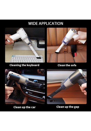 Ranyeek 6000pa Süction 120w El Tipi Kablosuz Süpürge: Araç, Ev Ve Ofis Temizliği İçin Led Işıklı, Kablosuz Şarjlı Siyah Model