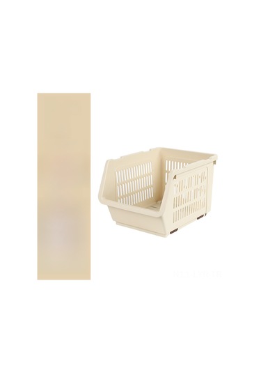 Ranyeek Mutfak Sebze Meyve Depolama Rafı - Çok Katlı Fonksiyonel Evcil Çeşitli Eşya Saklama Sepeti Küçük Boy, Aprikot Rengi Diğer