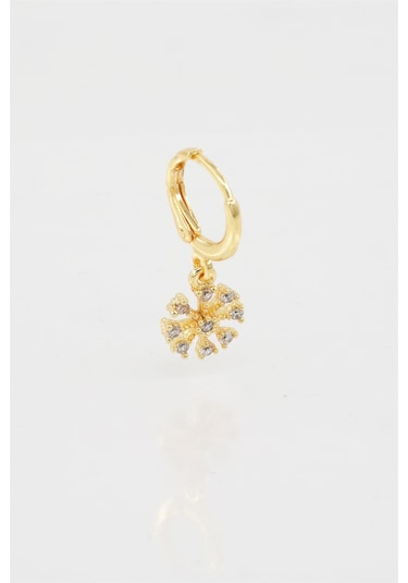 Byzeynaaksesuar Zirkon Taşlı Çiçek Figürlü 1 Adet Küpe Çok Renkli