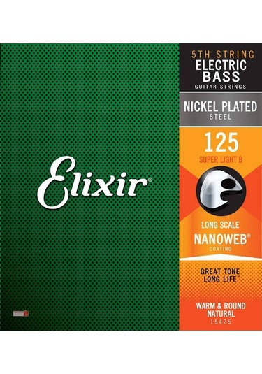 Elixir 15425 Nanoweb Super Light Tek Bas Gitar Teli (125)