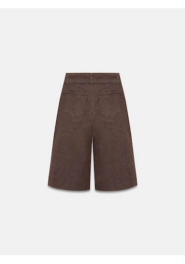 Dilvin 72291 Orta Bel Denim Bermuda-kahve Kahve