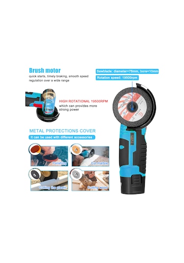 Xindoker 12v 19500 Rpm Profesyonel Mini Taşlama Makinesi - Kesme, Parlatma Ve Zımparalama İçin Çok Fonksiyonlu El Aleti