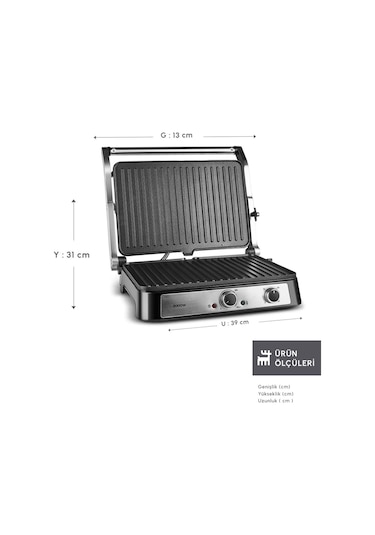 Karaca Toastmate Grill 2000 W 6 Dilim Izgara Tost Makinesi
