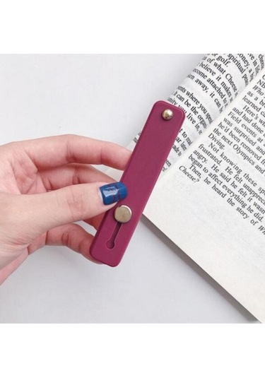 Akıllı Telefon İçin Ayarlanabilir Basit Renkli Silikon Taşınabilir Stand Tutucu Telefon Braketi Şarap Kırmızısı