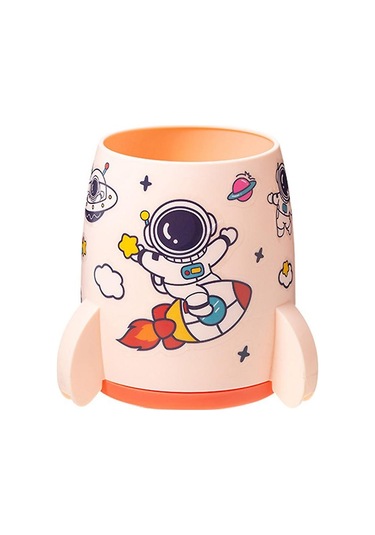 Ganzhoushop Kalem Vazo Kalemlik Makyaj Fırçası Tutucu Kırtasiye Masa Plastik Düzenleyici Pembe