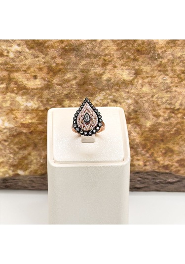 Elmas Montür Rosegold Damla Gümüş Set Takım - Lvrset08 Rose Gold