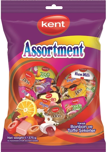 Kent Assortmen Bonbon ve Toffe Şeker 375 G