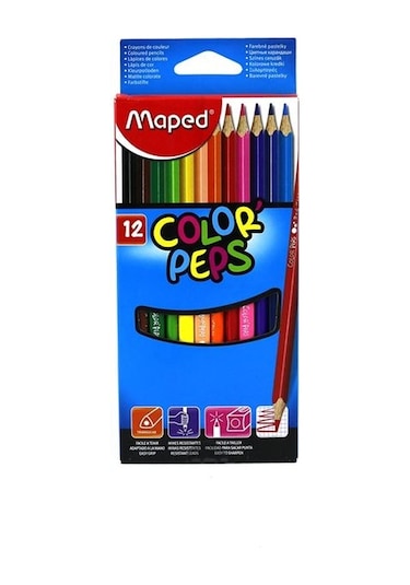 Maped 12 Renk Kuru Boya Kalemi 1/1 Tam Boy 183212