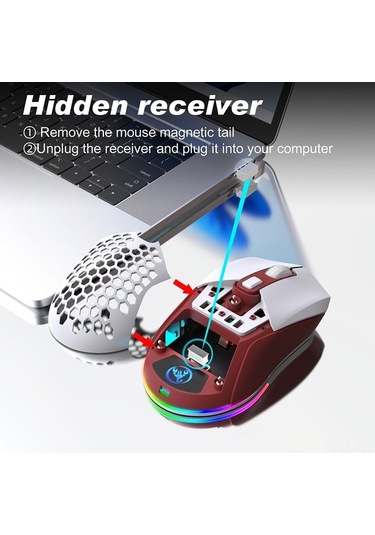 Dancemonkey Çift Modlu Kablosuz, Hafif Tasarım, Rgb Aydınlatmalı, 4800dpi Oyun Faresi Diğer