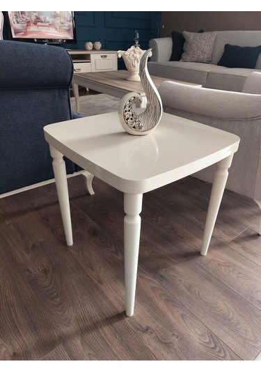 Akset Lüx Yan Sehpa Full Krem