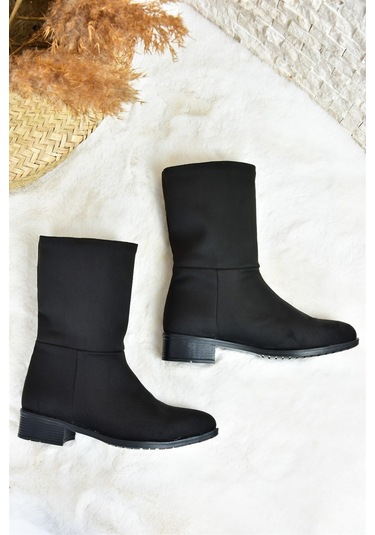Fox Shoes  Siyah Süet Düz Taban Günlük Kadın Bot L726597702 Siyah-Süet