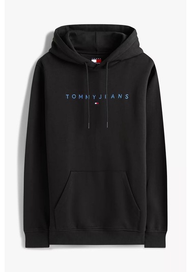 Erkek Logo Baskılı Kapüşonlu Sweatshirt Siyah Black Multi