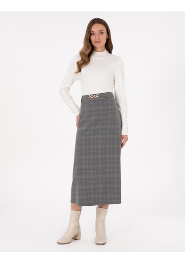 Pierre Cardin Kadın Gri Etek Dokuma 50292639-vr024 Gri